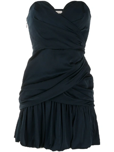 Zimmermann Navy Bandeau Stretch-silk Mini Dress