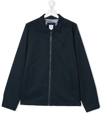 Hugo Boss Teen Logo Zip Trim Jacket In Blue