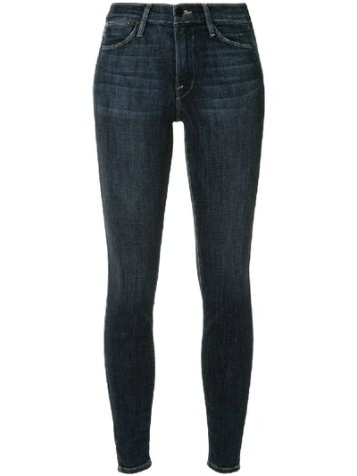 Frame Ankle-detailing Skinny Jeans In Blue