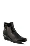 Spring Step Stockholm Foldover Cuff Bootie In Black Patent Leather