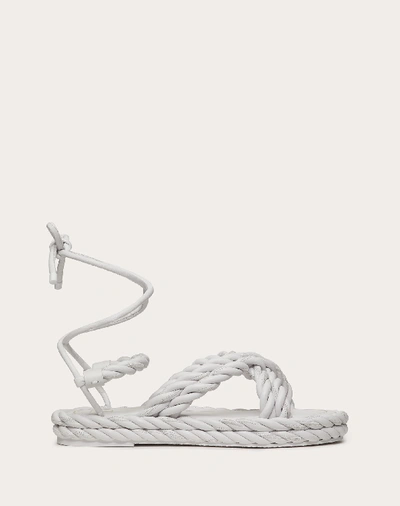 Valentino Garavani The Rope Nappa Sandal In White