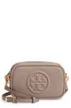 Tory Burch Perry Bombe Mini Leather Crossbody In Gray Heron/gold