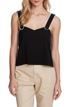 Court & Rowe Piped Button Detail Camisole In Rich Black