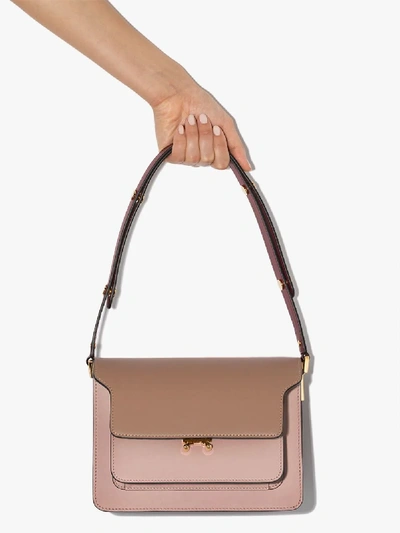 Marni Pink Trunk Medium Leather Shoulder Bag