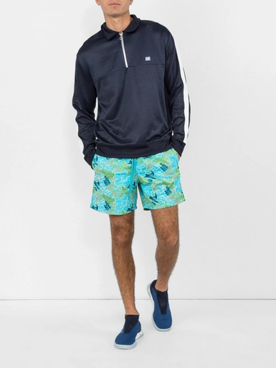 Vilebrequin Floral Embroidery Swim Shorts In Blue