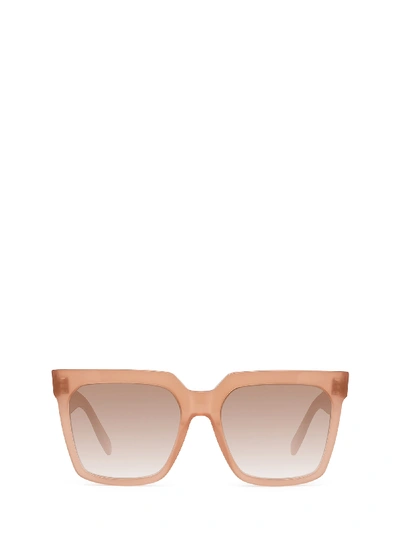 Celine Flat-top Oversized Square Acetate Sunglasses In Shiny Pink/gradient Brown