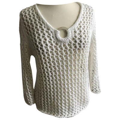 Pre-owned Luisa Cerano White Cotton Knitwear