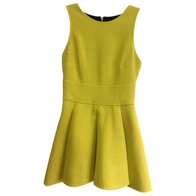 Pre-owned Fausto Puglisi Wool Mini Dress In Yellow