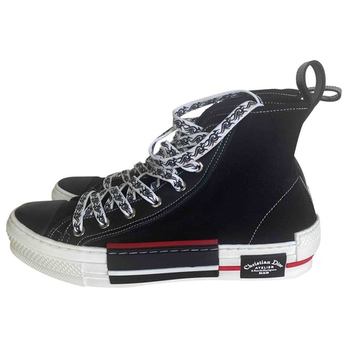 PreOwned Dior B23 Black Exotic Leathers Trainers ModeSens