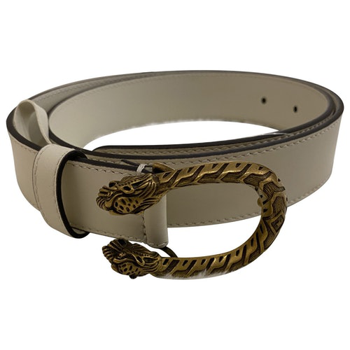 Pre-Owned Gucci Dionysus White Leather Belt | ModeSens