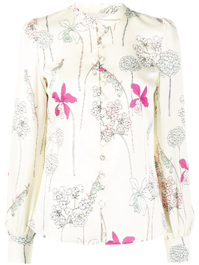 Goat Judy Foxglove Print Shirt In Neutrals