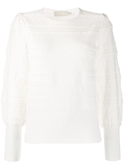 Goat Jocasta Stripe Stitch Jumper In White