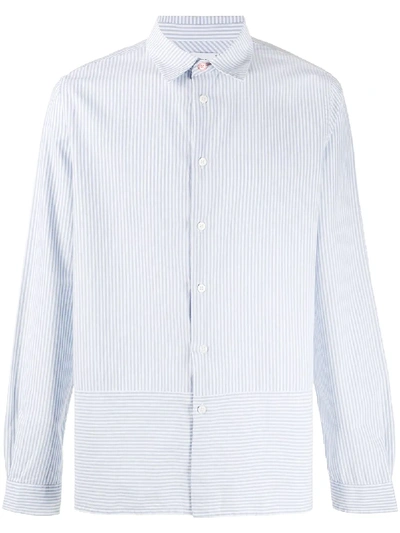 Ps By Paul Smith Striped Panel Long-sleeve Shirt In White