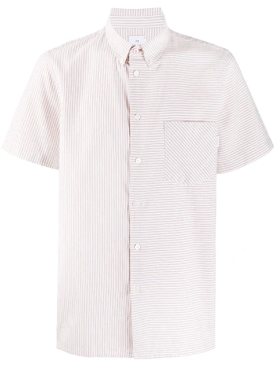 Ps By Paul Smith Striped Short-sleeve Shirt In White