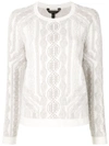 BCBG MAX AZRIA ROPE-PRINT LONG-SLEEVE T-SHIRT