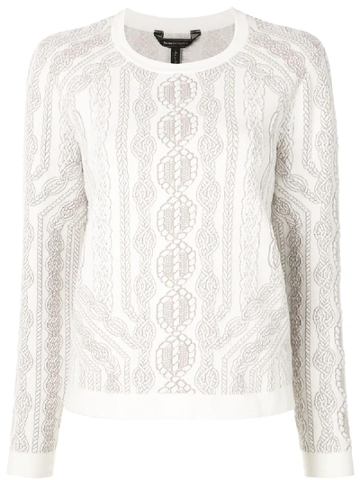 Bcbg Max Azria Rope-print Long-sleeve T-shirt In White