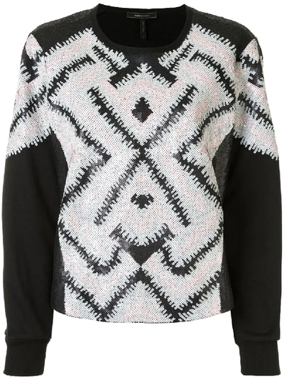 Bcbg Max Azria Sweatshirt Mit Pailletten In Black