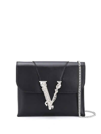 Versace Virtus Crossbody Bag In Black