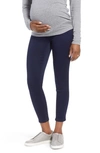 1822 Denim Butter Ankle Maternity Pull On Leggings Jeans In Blue In Rinse