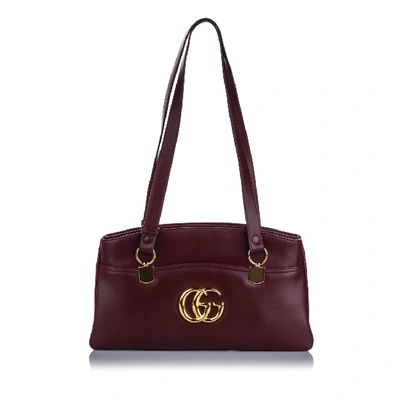 Gucci Arli Leather Shoulder Bag In Burgundy