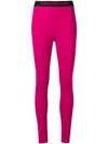 Rabanne Logo Stripe Yoga Pants In Pink