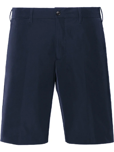Prada Gabardine Bermuda Shorts In Blue