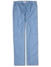 DEREK ROSE DEREK ROSE MEN'S LOUNGE TROUSERS LEDBURY 34 COTTON BATISTE BLUE,3564-LEDB034BLU