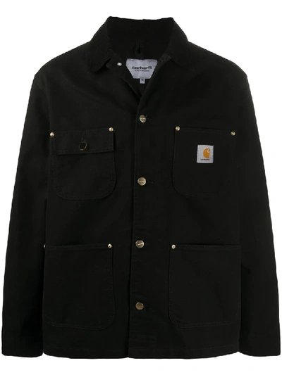 Carhartt Aged Canvas Michigan Chore Coat In Black