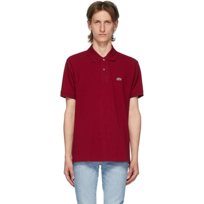 Lacoste Logo-embroidered Short-sleeve Polo Shirt In Maroon