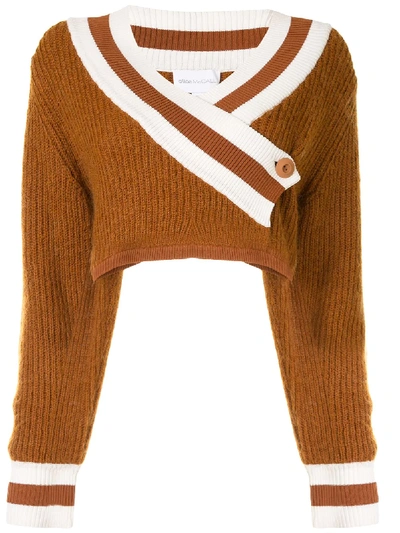 Alice Mccall Get The Blues Cropped Cardigan In Brown