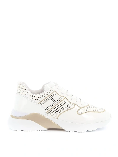 Hogan Active One Laser Cut Sneakers In White