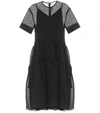 Victoria Beckham Organza-layered Midi Dress In Black