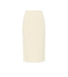 Loro Piana Davenport Zip-embellished Ribbed Cashmere Midi Skirt In White