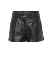 VERSACE LEATHER SHORTS,P00494421