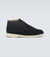 Loro Piana Men's Open Walk Stretch Knit Slip-on Shoes In Blue