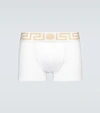 Versace Greca Waistband Boxer Briefs In White