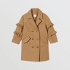 BURBERRY Ruffled Sleeve Wool Tailored Coat