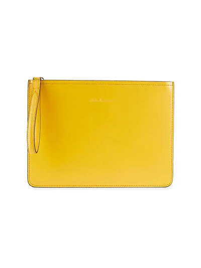 Ferragamo Outlet Revival Leather Clutch In Chantilly