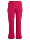 Theory Crepe Cropped Tailered Trousers In Magenta