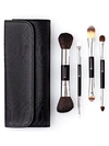 BORGHESE DOUBLE-ENDED 4-PIECE BRUSH SET WITH COSMETIC BAG,0400089469614