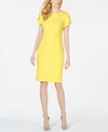 Calvin Klein Tulip Sleeve Sheath Dress In Popcorn