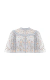 NEEDLE & THREAD SWEET PETAL EMBROIDERED TULLE CAPE,777490