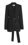 VICTORIA BECKHAM SATIN-TRIMMED CADY TUXEDO JACKET,808486