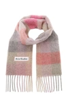ACNE STUDIOS VALLY OVERSIZED FRINGED PLAID WOOL-BLEND SCARF,811601