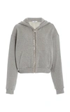 AREA CRYSTAL-TRIMMED ZIP-UP COTTON HOODIE,811609