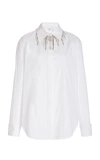 AREA CRYSTAL-EMBELLISHED STRETCH-COTTON SHIRT,811611