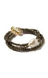 JOIE DIGIOVANNI PYRITE AND PEARL BRACELET,828402