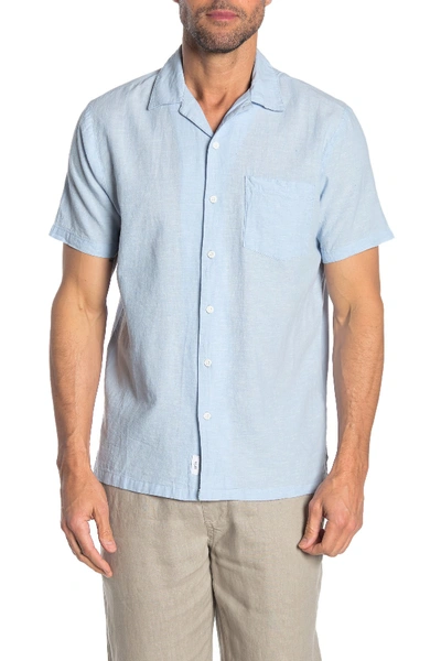 Onia Vacation Short Sleeve Regular Fit Shirt In Powder Blue