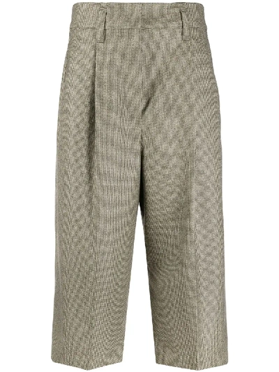 Brunello Cucinelli Check Print Culottes In Brown