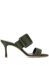 Manolo Blahnik Gable Buckled Sandals In Green